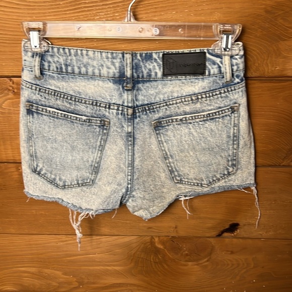 Original Use Distressed Womens Blue Denim Shorts 28 casual summer Frayed Hem y2K - Picture 5 of 8